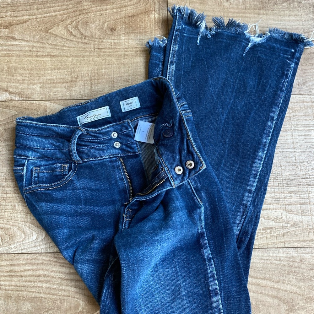 KanCan Signatures High Rise Flare Distressed Bootcut Jeans